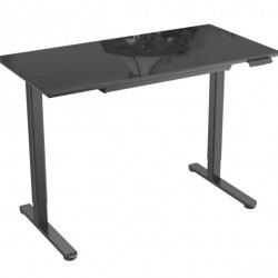 Γραφειο E-DESK G5 120X60 /Γυαλινη Επιφανεια / Ρυθμιζομενο Υψος / Συρταρι Αποθηκευσης Χρωμα Μαυρο