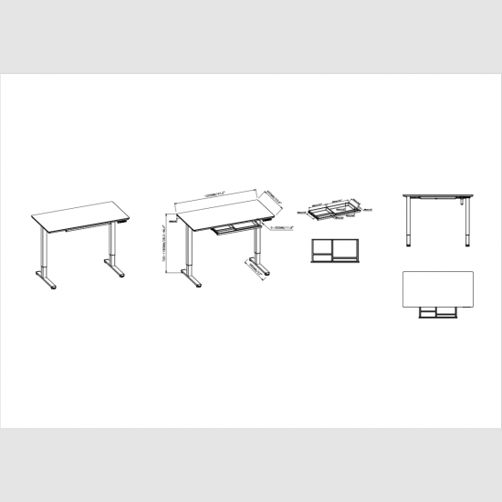 Γραφειο E-DESK G5 120X60 /Γυαλινη Επιφανεια / Ρυθμιζομενο Υψος / Συρταρι Αποθηκευσης Χρωμα λευκο