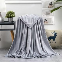 Κουβέρτα fleece υπέρδιπλη 220*240 βελούδινη Γκρι