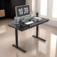Gaming E-DESK G3 120x60cm / Γυαλινη επιφανεα / Ρυθμιζομενο Υψος / RGB LED / USB& C-TYPE  Θυρες / Συρταρι Αποθηκευσης Χρωμα Μαυρο 